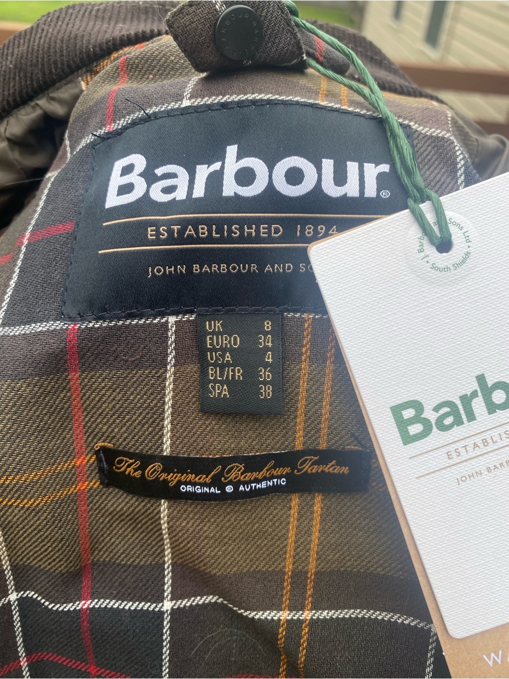 Barbour Dark Brown Waxed Cotton Field Jacket with Corduroy Collar - Picture 3 of 3